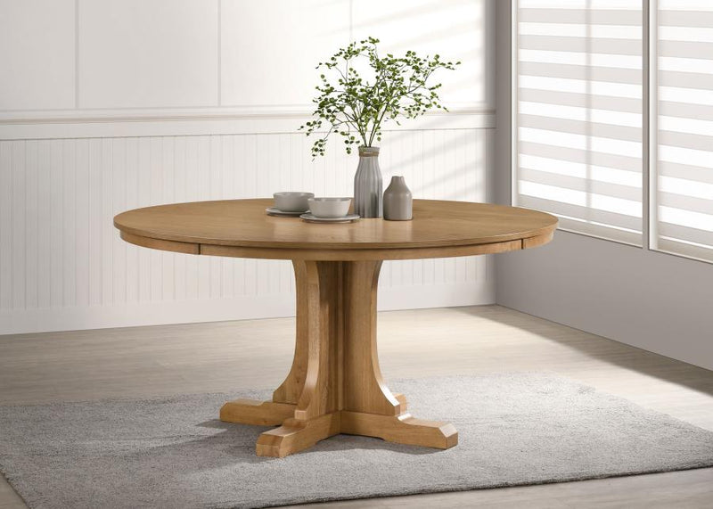 Hartville 60-inch Round Dining Table Natural Light Brown Default Title