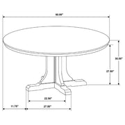 Hartville 60-inch Round Dining Table Natural Light Brown