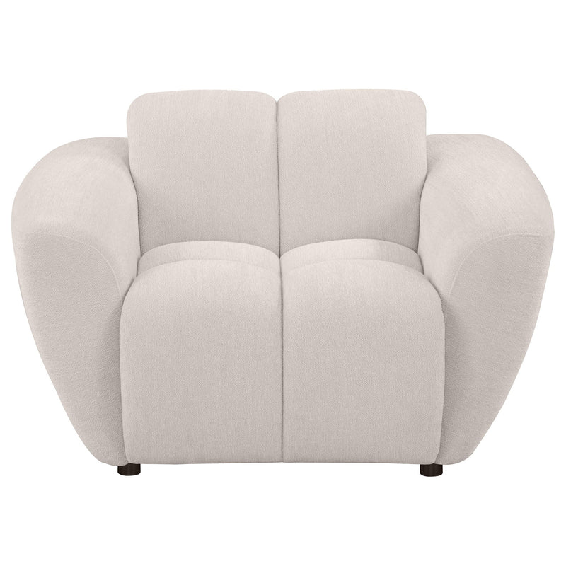 Destino Chenille Upholstered Splayed Arm Accent Chair Greige