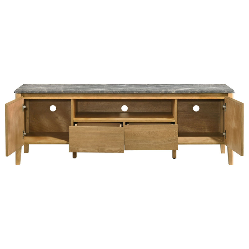 Bradley 63-inch 2-Door SmartTop TV Stand Grey and Natural
