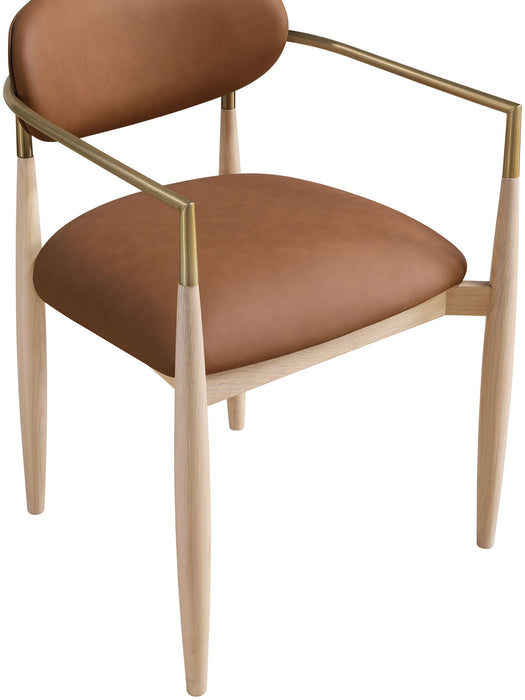 Riccio - Dining Arm Chair (Set of 2) - Natural And Gold Frame
