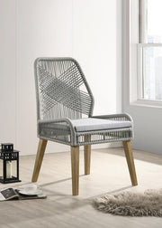 Nakia Woven Rope Dining Side Chairs (Set of 2) Grey