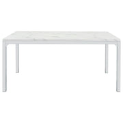 Athena Rectangular 64-inch Faux Marble Dining Table Chrome