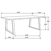 Ditman 80-inch Live Edge Dining Table Grey Sheesham