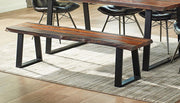 Ditman Live Edge Wood Dining Bench Grey Sheesham Default Title