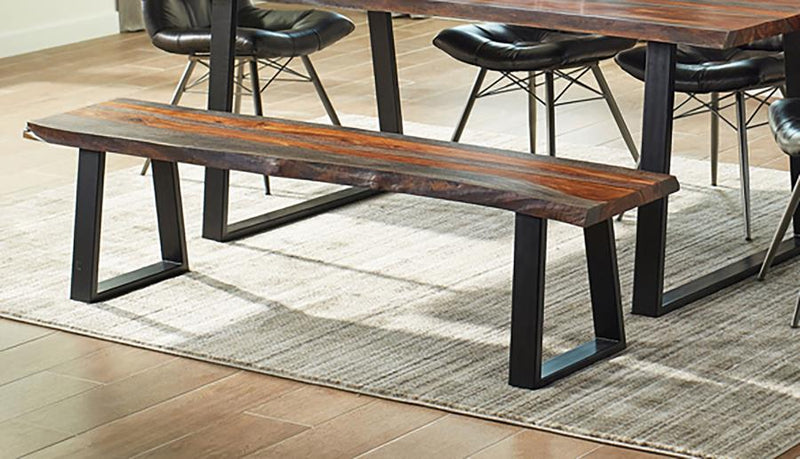 Ditman Live Edge Wood Dining Bench Grey Sheesham Default Title