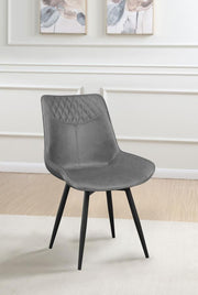 Brassie Upholstered Swivel Dining Side Chair Grey (Set of 2) Default Title