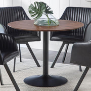 Cora Round 40-inch Wood Top Dining Table Brown Walnut Default Title