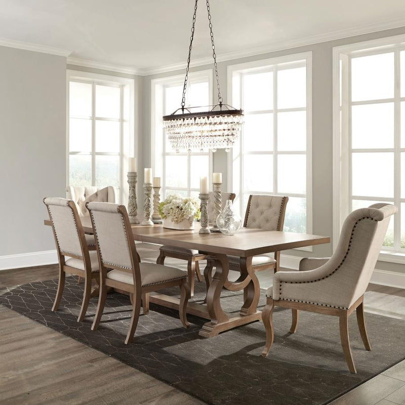 Brockway Extension Leaf Dining Set Barley Brown 7-piece