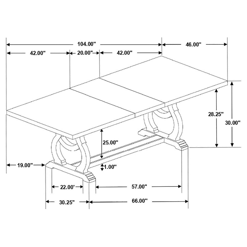 Brockway 104-inch Extension Leaf Dining Table