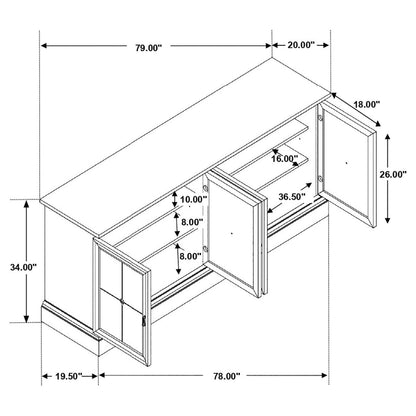 Brockway 4-door Dining Sideboard Buffet Cabinet