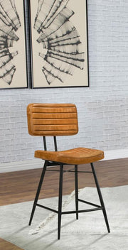 Partridge Leather Counter Chair (Set of 2) Antique Camel