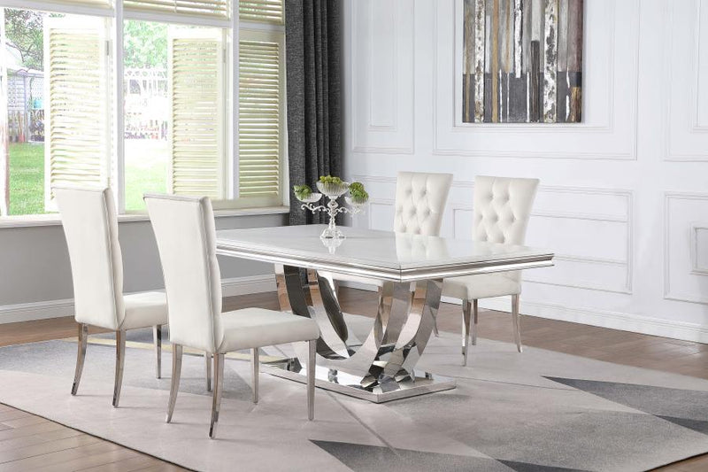 Kerwin Rectangular Dining Table Set White 5-piece