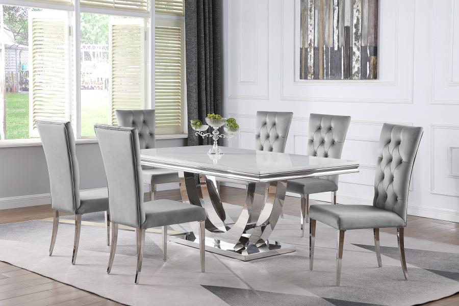 Kerwin Rectangular Dining Table Set Grey 7-piece