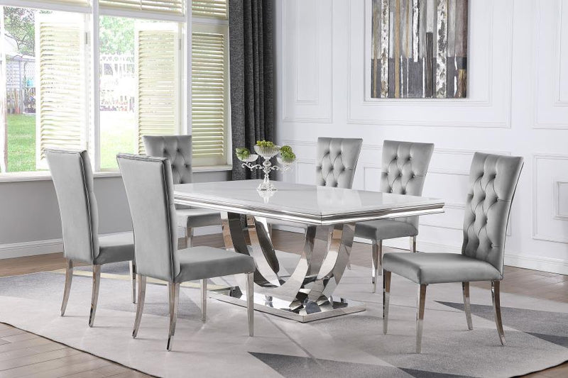 Kerwin Rectangular Dining Table Set Grey 7-piece