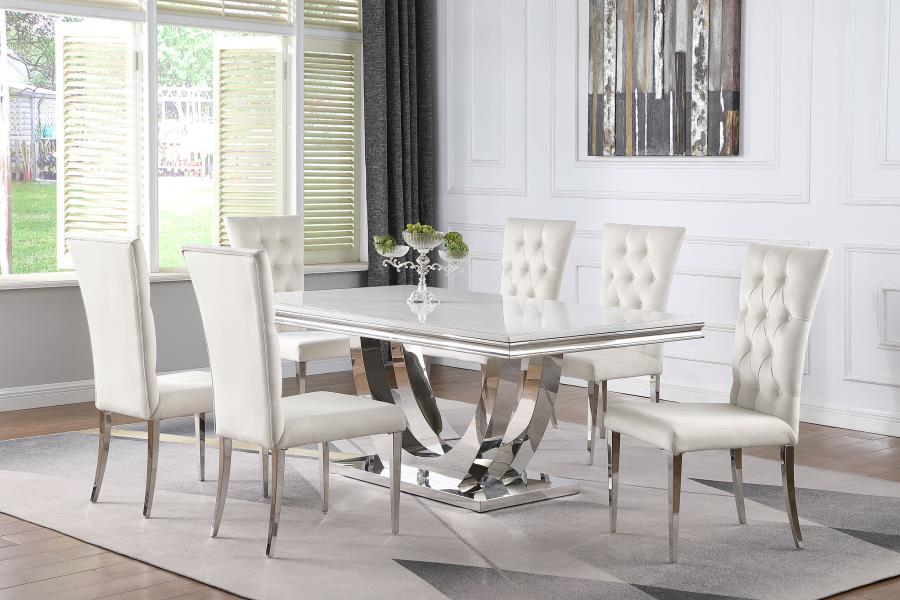 Kerwin Rectangular Dining Table Set White 7-piece