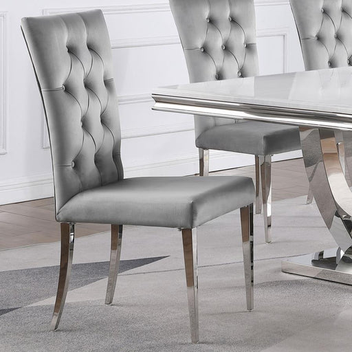 Kerwin Velvet Upholstered Dining Side Chair (Set of 2) Grey