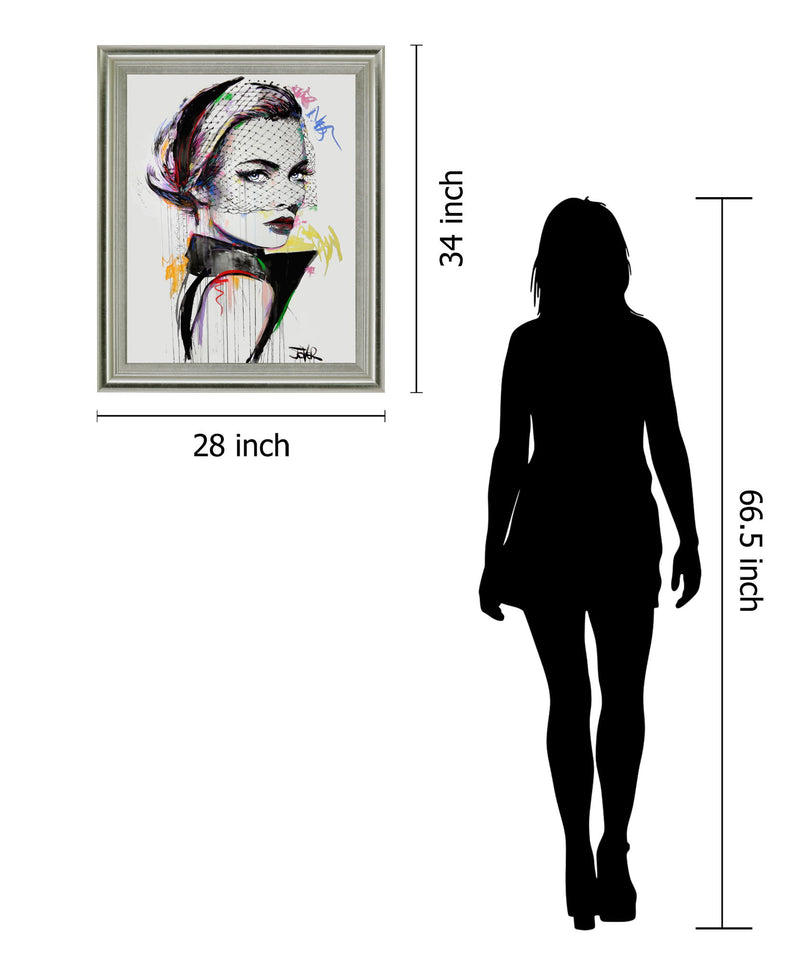 Veil Reverie - 28" x 34" Framed Wall Art - White