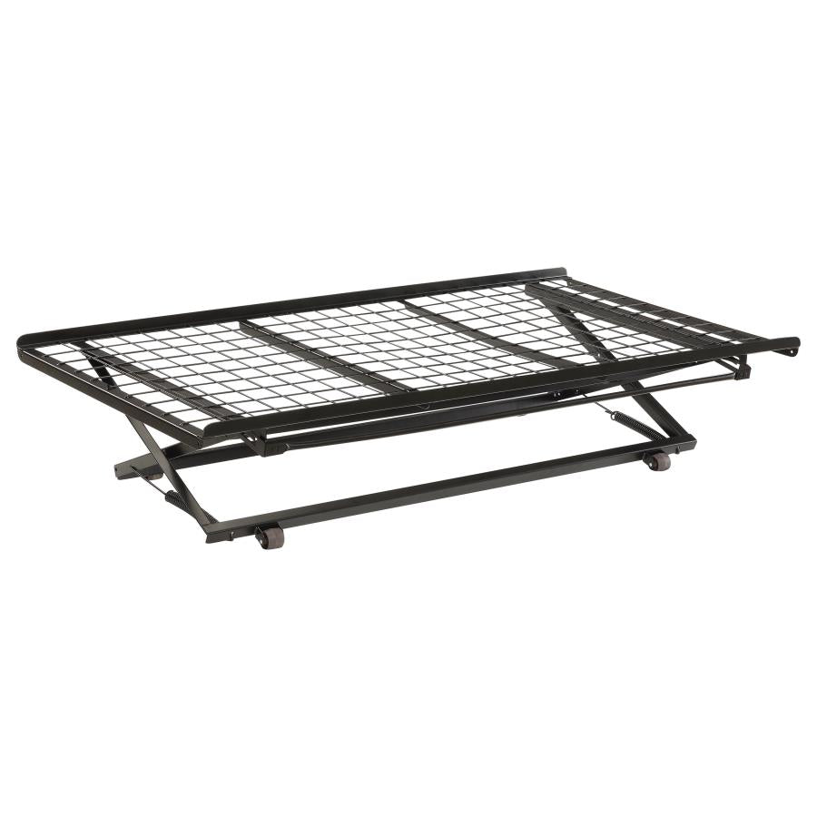 Eden Metal Twin Pop Up Trundle Bed Black Default Title