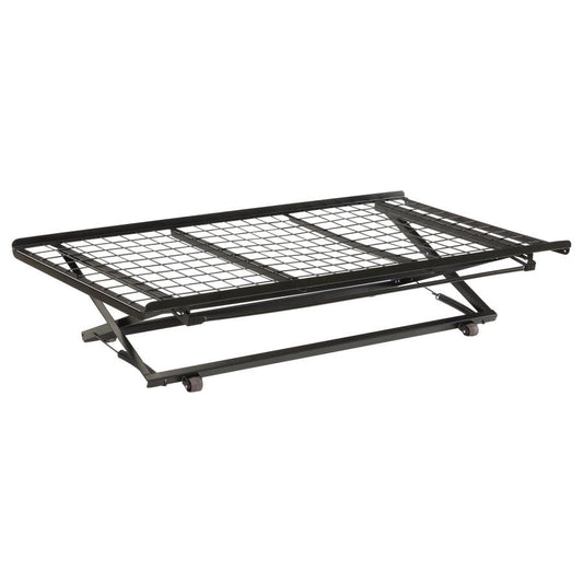Eden Metal Twin Pop Up Trundle Bed Black Default Title