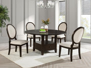 Twyla 5-piece 60-inch Round Wood Dining Table Set Dark Cocoa Default Title