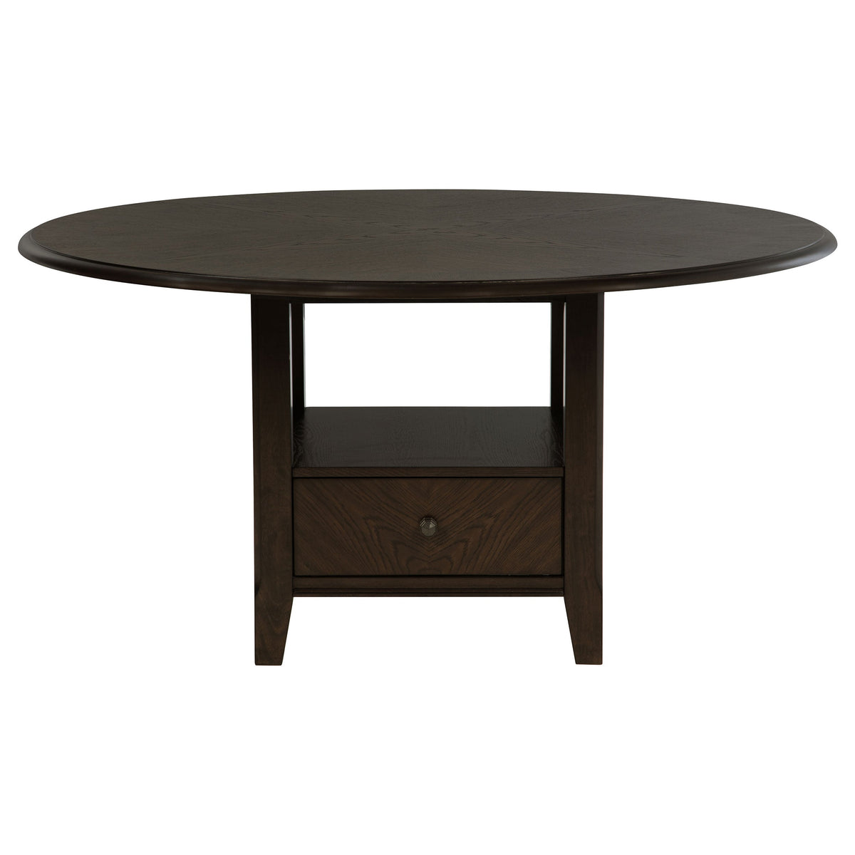 Twyla 60-inch Round Dining Table with Drawer Dark Cocoa