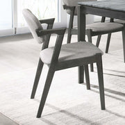 Stevie Padded Wood Dining Arm Chair Black (Set of 2) Default Title