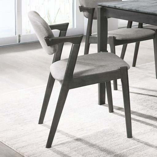 Stevie Padded Wood Dining Arm Chair Black (Set of 2) Default Title