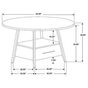 Gibson Round 50-inch Counter Height Dining Table Yukon Oak