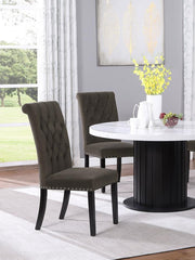 Alana Fabric Upholstered Dining Side Chair (Set of 2) Brown Rustic Espresso