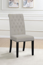 Alana Fabric Upholstered Dining Side Chair (Set of 2) Sand Rustic Espresso