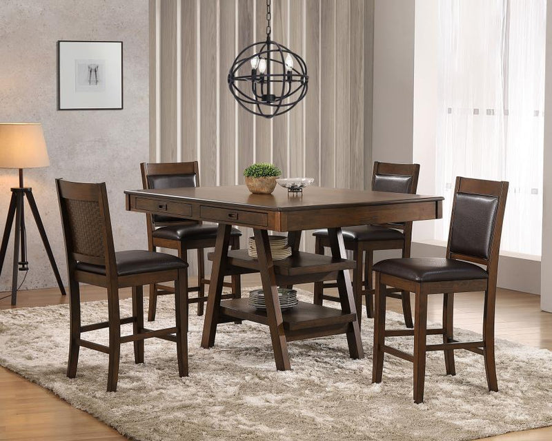 Dewey 5-piece Rectangular Dining Table Set Walnut Default Title