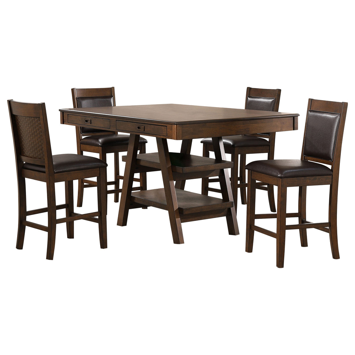 Dewey 5-piece Rectangular Dining Table Set Walnut