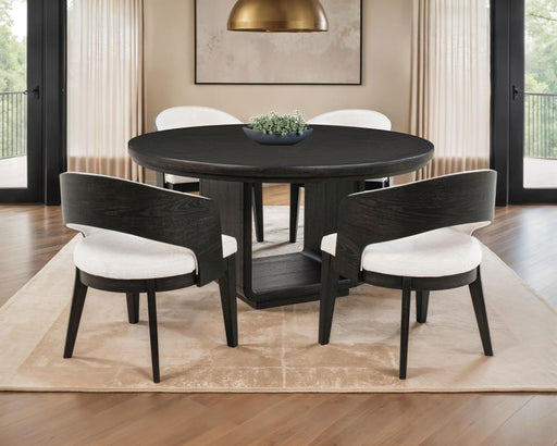 Leandro Round Dining Table Set Burnished 5-piece