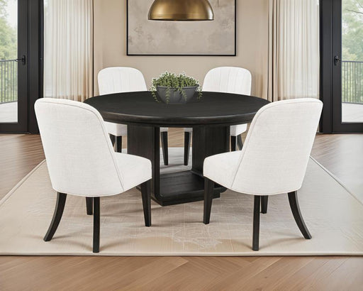 Leandro Round Dining Table Set Burnished 5-piece