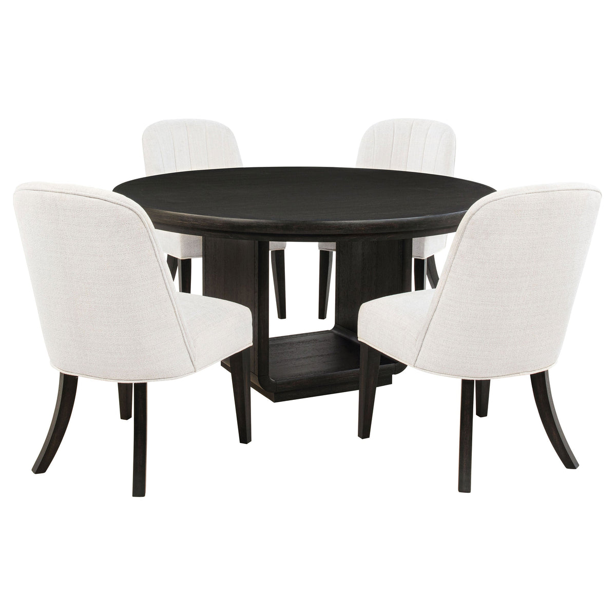 Leandro Round Dining Table Set Burnished
