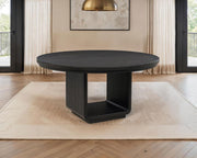 Leandro 60-inch Round Dining Table Burnished Black Default Title