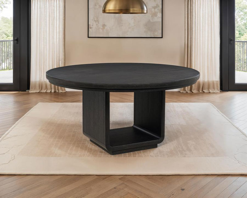 Leandro 60-inch Round Dining Table Burnished Black Default Title