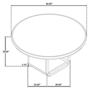 Leandro 60-inch Round Dining Table Burnished Black