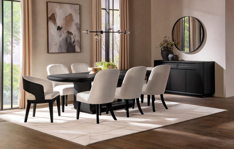 Leandro Rectangular Dining Table Set Burnished 9-piece