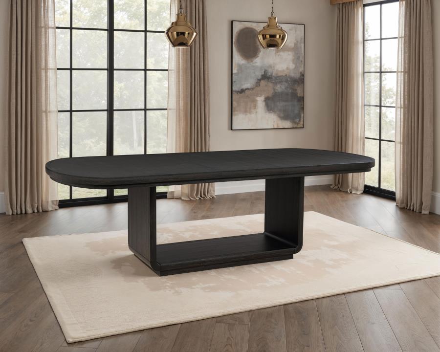 Leandro 78-inch Extension Dining Room Table Burnished Black Default Title