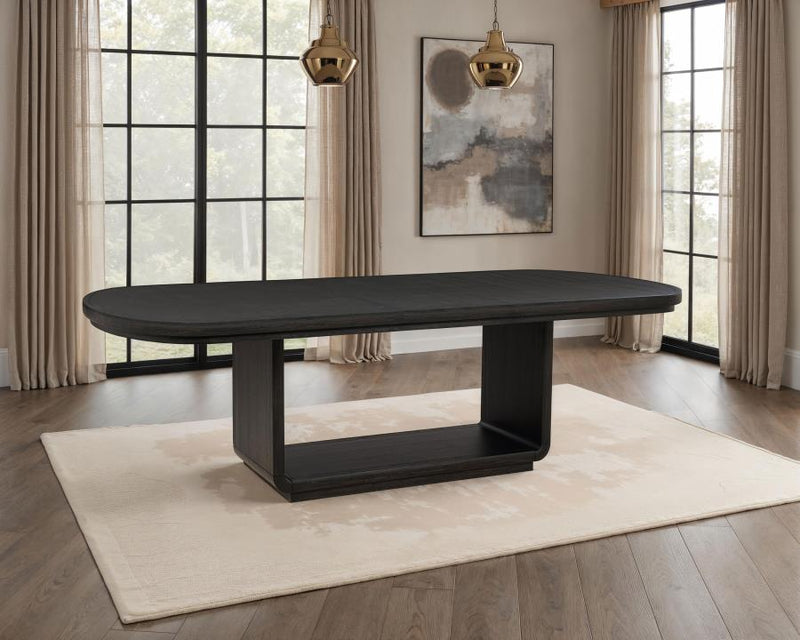 Leandro 78-inch Extension Dining Room Table Burnished Black Default Title