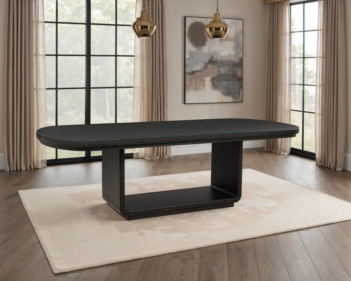 Leandro 78-inch Extension Dining Room Table Burnished Black