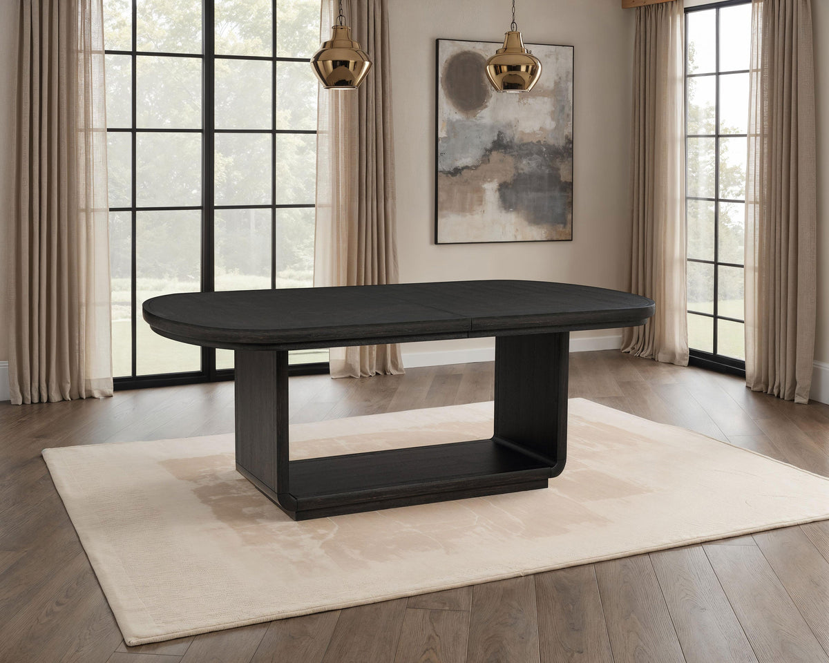 Leandro 78-inch Extension Dining Room Table Burnished Black