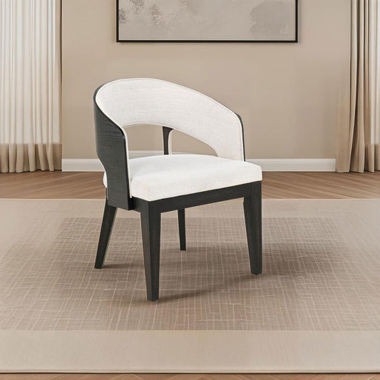 Leandro Upholstered Dining Arm Chair Cream (Set of 2) Default Title
