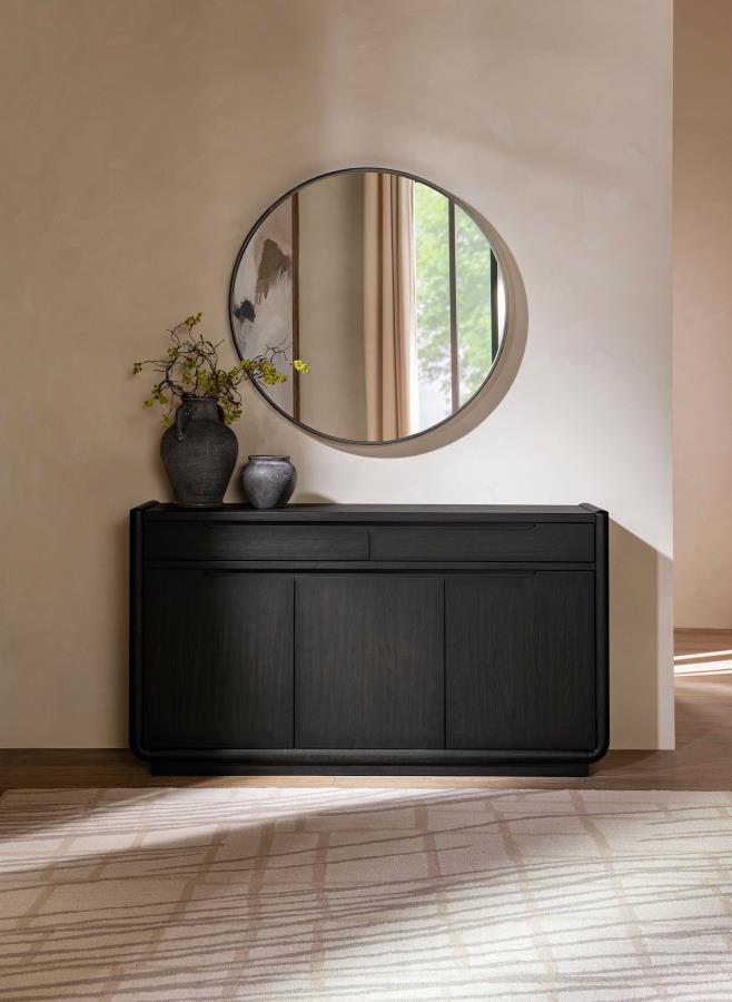 Leandro 2-drawer Dining Sideboard Server Burnished Black Default Title