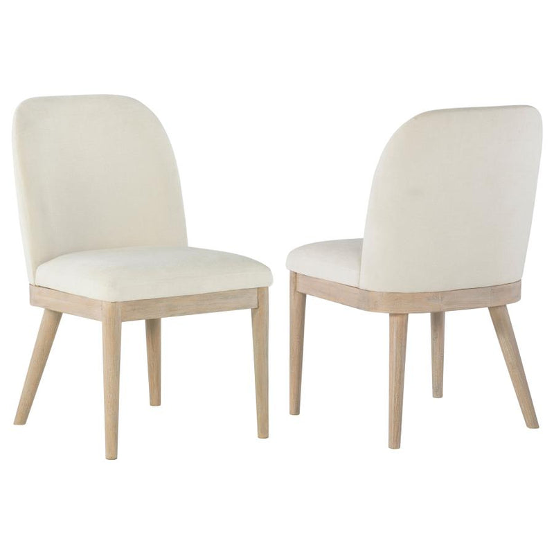 Solano Upholstered Dining Side Chair Beige (Set of 2) Default Title