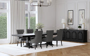 Florence 126-inch Extension Dining Table Set Distressed Black Grey 7-piece