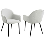 Emma Fabric Upholstered Dining Arm Chair Fog (Set of 2)