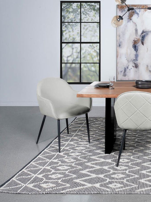 Emma Fabric Upholstered Dining Arm Chair Fog (Set of 2) Fog Grey